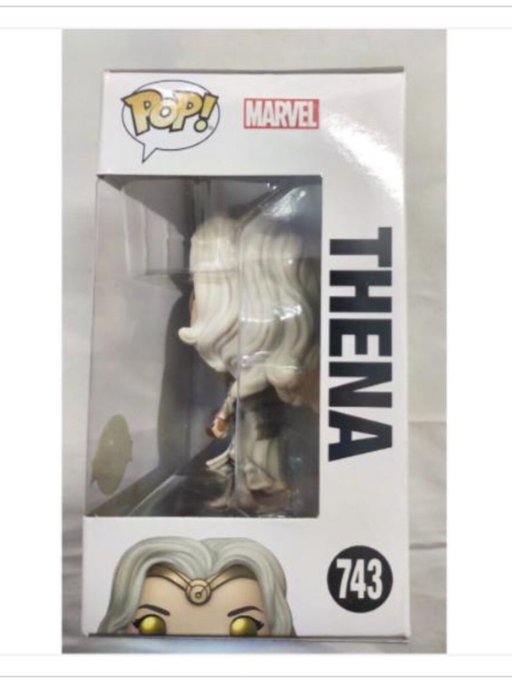 Funko Pop Marvel Eternals Thena 743 Special Edition Silver Sticker Bobble W/ Box - Picture 3 of 7